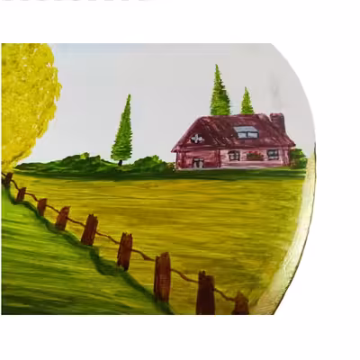 بشقاب دیوارکوب سفالی طرح دشت زیبای من کد 14 مجموعه 3 عددی