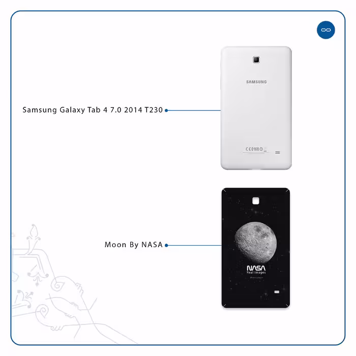 برچسب پوششی ماهوت مدل Moon-By-NASA مناسب برای تبلت سامسونگ Galaxy Tab 4 7.0 2014 T230
