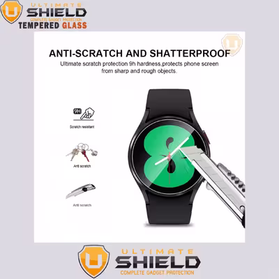محافظ صفحه نمایش شیشه ای آلتیمیت شیلد مدل SH-UL مناسب برای ساعت هوشمند سامسونگ Galaxy Watch 4 44mm بسته سه عددی