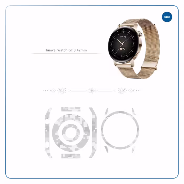 برچسب ماهوت طرح Army-Snow-Pixel مناسب برای ساعت هوشمند هوآوی Watch GT 3 42mm