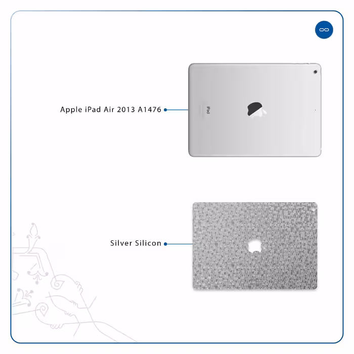 برچسب پوششی ماهوت مدل Silver-Silicon مناسب برای تبلت اپل iPad Air 2013 A1476