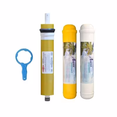 فیلتر دستگاه تصفیه کننده آب آکوا پیورست مدل پست کربن و مینرال مجموعه 2 عددی به همراه فیلتر فیلمتک گلد مدل ممبران 75G 