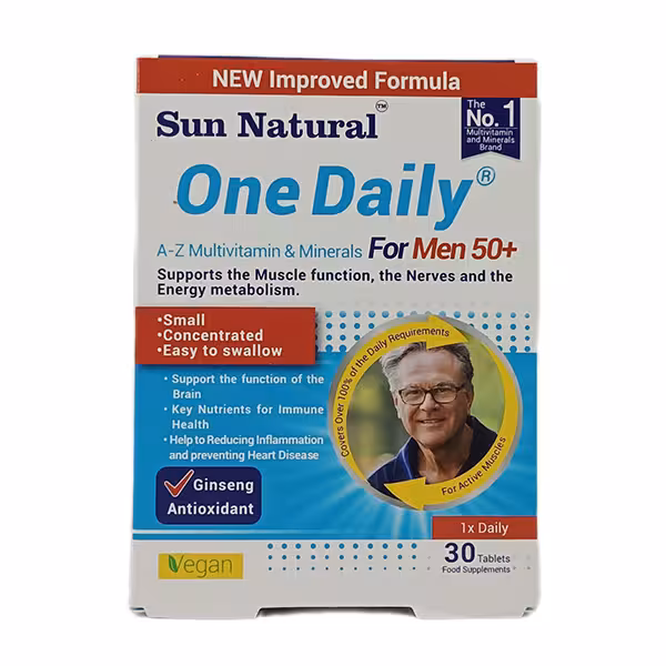 سان نچرال قرص مولتی ویتامین وان دیلی مردان بالای 50 سال 30 عددی - داروکاو