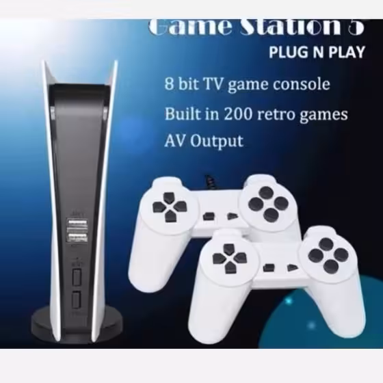 گیم استیک با کنسول با دو دسته سفید عالی  (ارسال رایگان در محدوده و با پیک به هر نقطه)