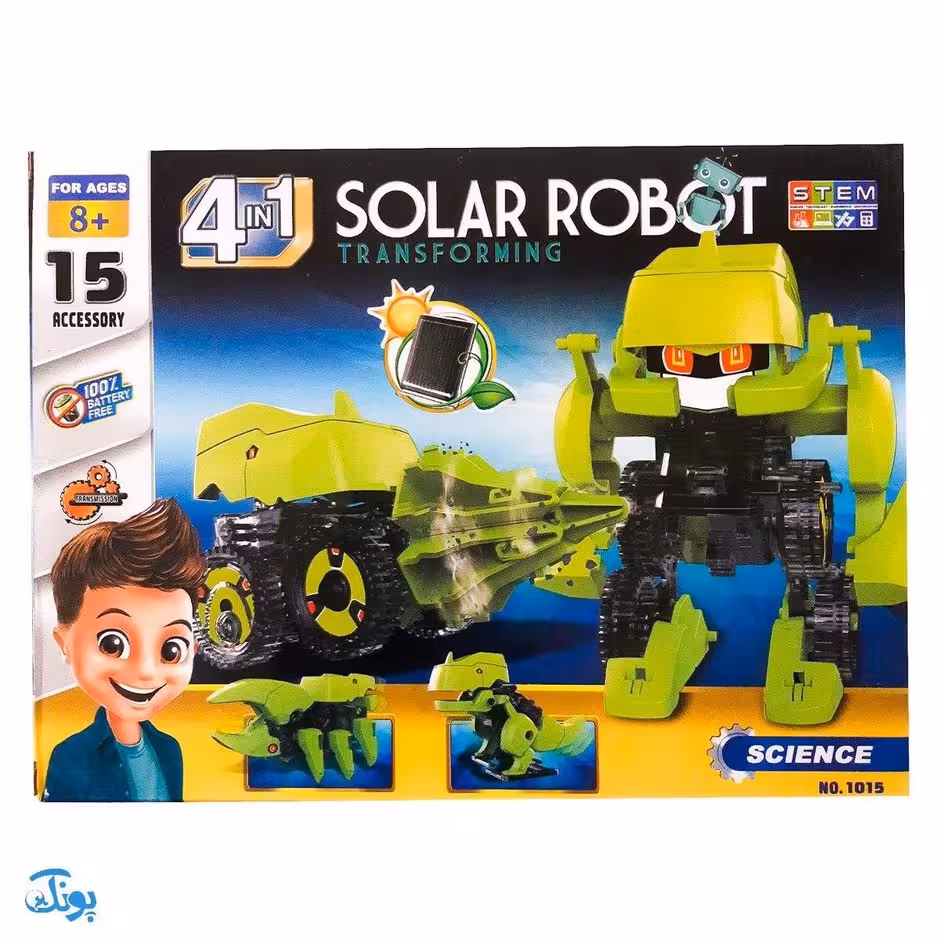 کیت آموزشی سولار طرح ربات تبدیل شونده 4 در 1 مدل 1015