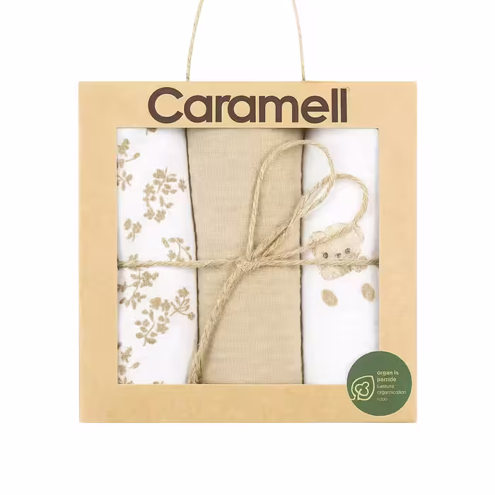 دستمال خشک کن نوزاد کارامل Caramell بسته 3 عددی