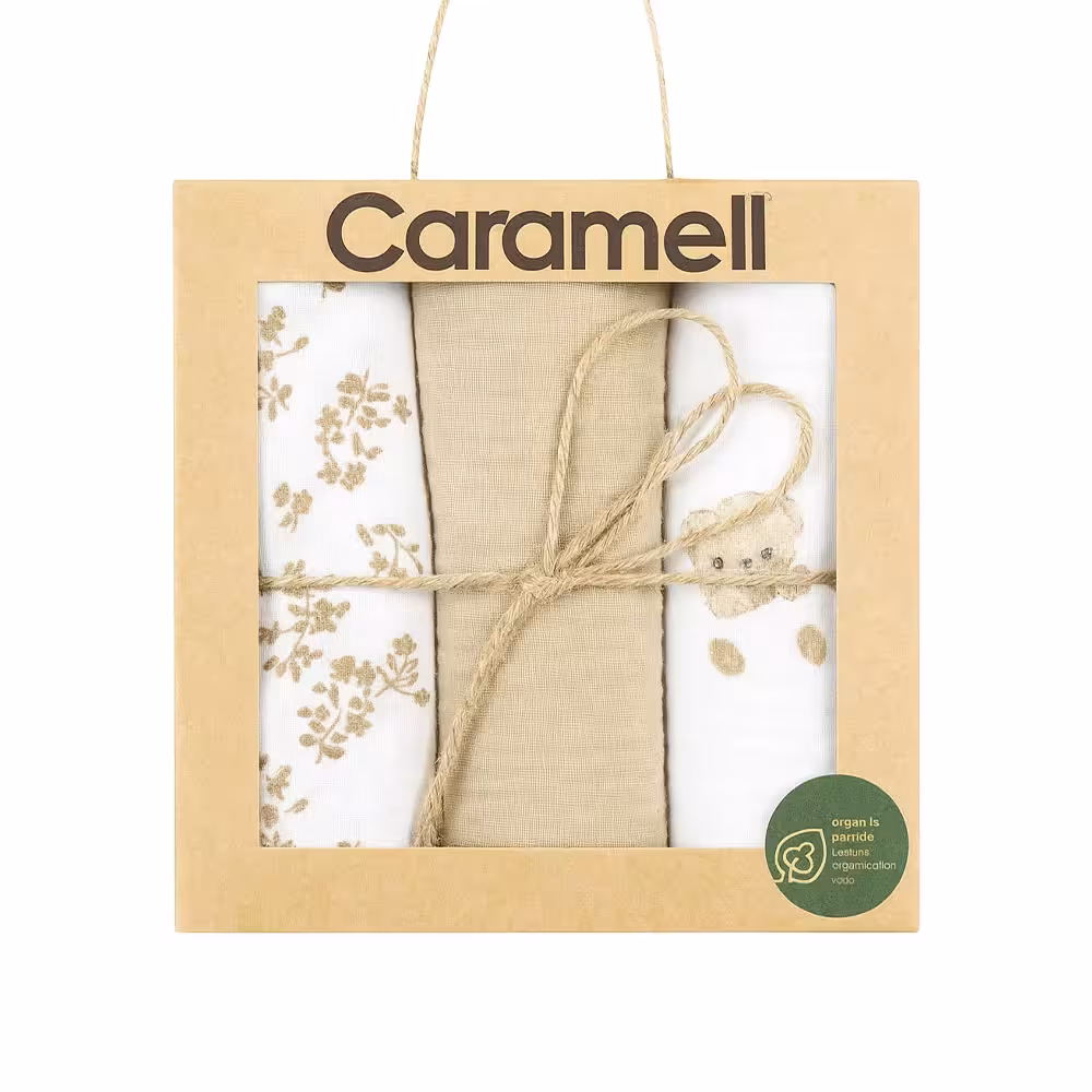 دستمال خشک کن نوزاد کارامل Caramell بسته 3 عددی