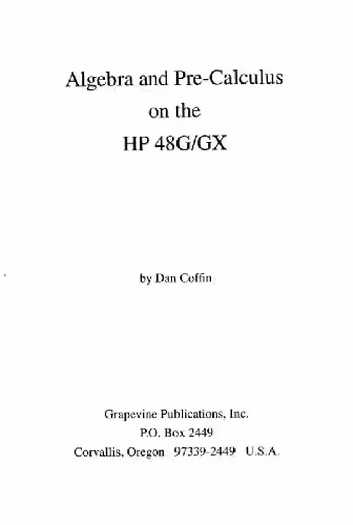 خرید و دانلود نسخه کامل کتاب Algebra and pre-calculus on the HP-48G