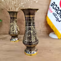 گلدان لب صاف برنز قلمزني 28