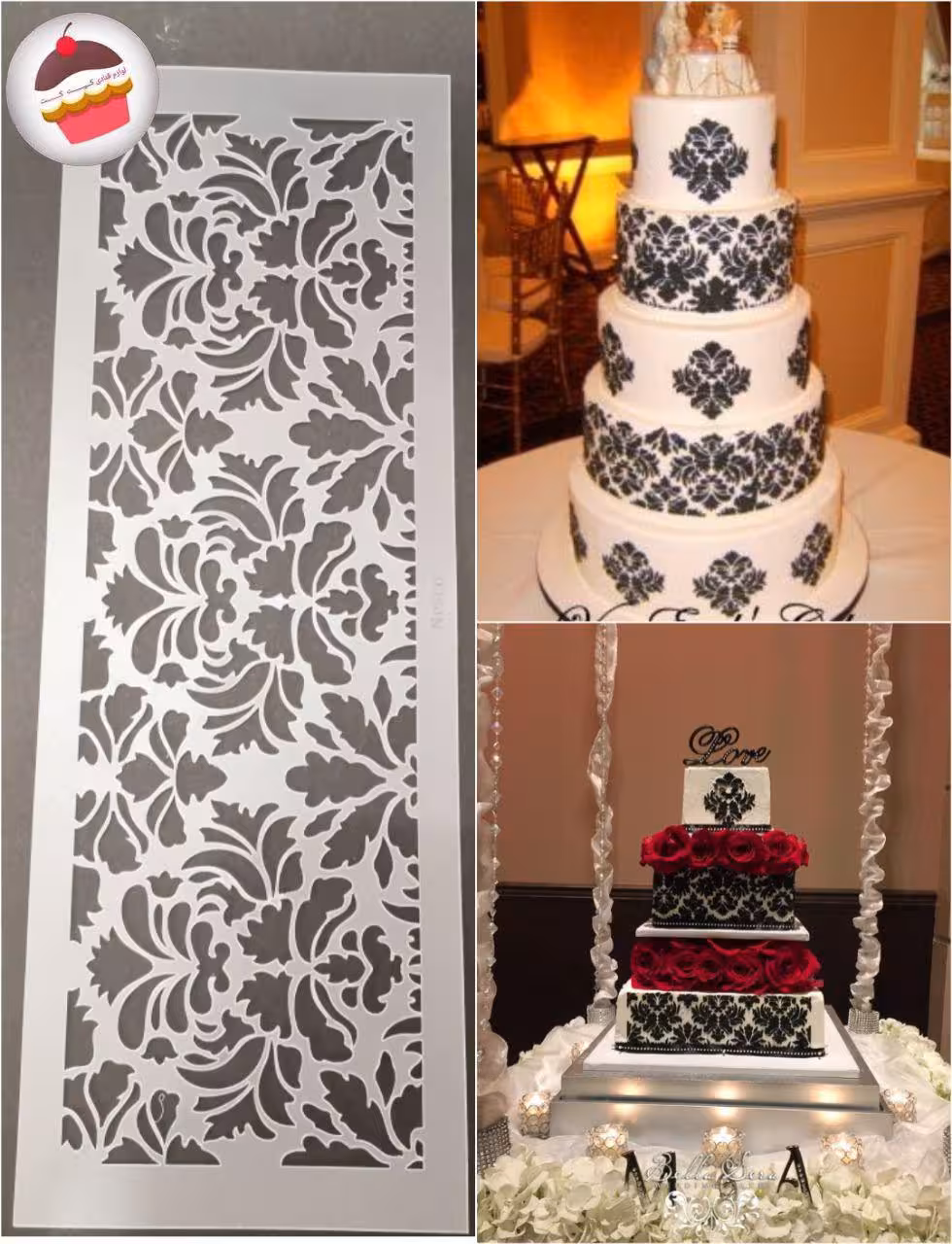 استنسیل دور کیک طرح حاشیه