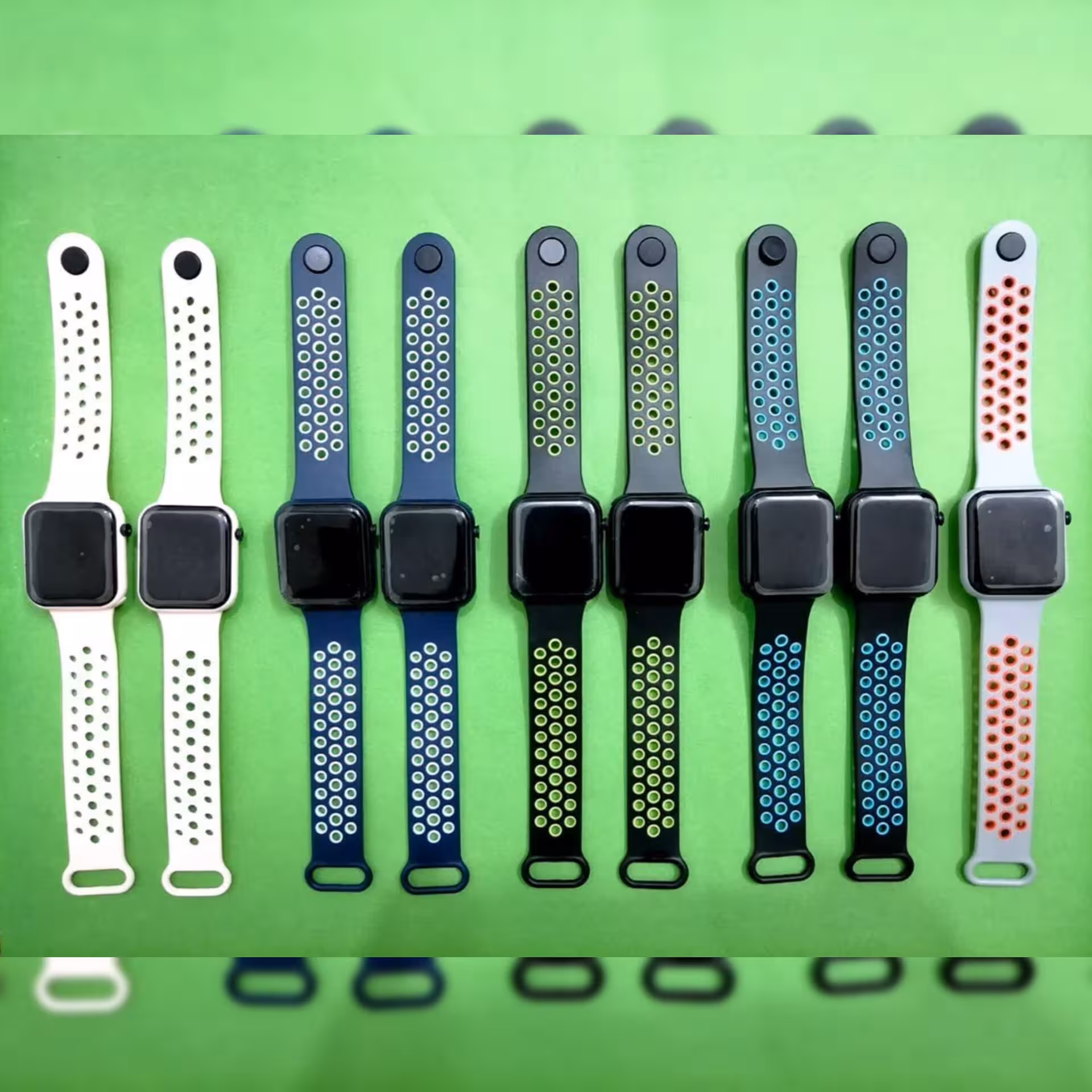 ساعت طرح اپل واچ با بند سیلیکونی قابل تعویض اپل و ضد آب تضمینی 