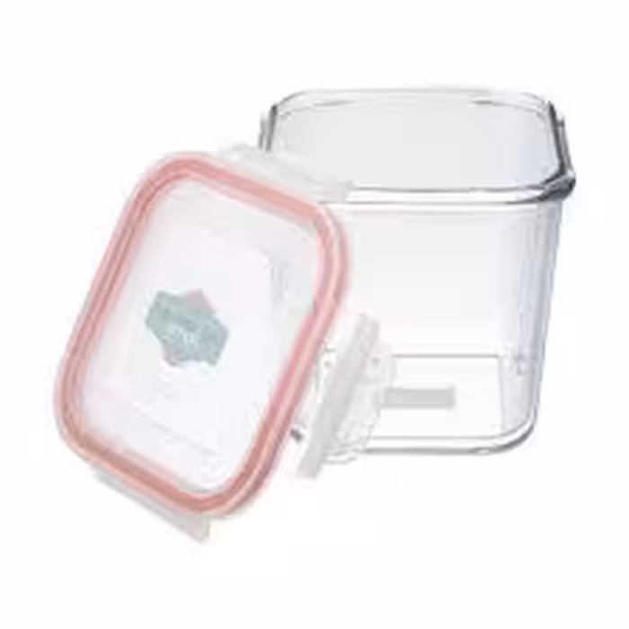 ظرف شیشه ای مربع دربدار860میلی لیتر لیمون