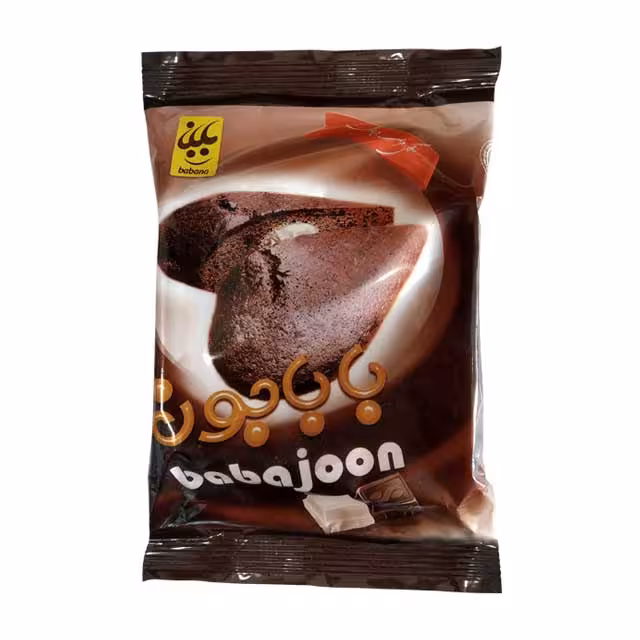 کیک روغنی کاکائویی با کرم شیری باباجون بابانا 80 گرمی