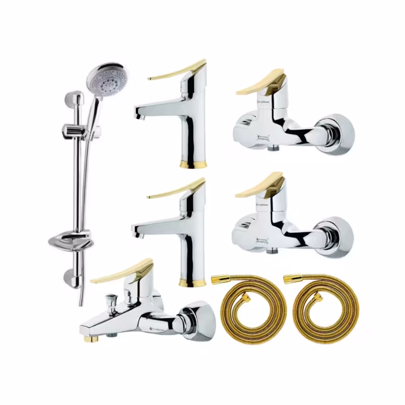 ست هشت تکه درخشان مدل لوکس (واگنر) طلایی