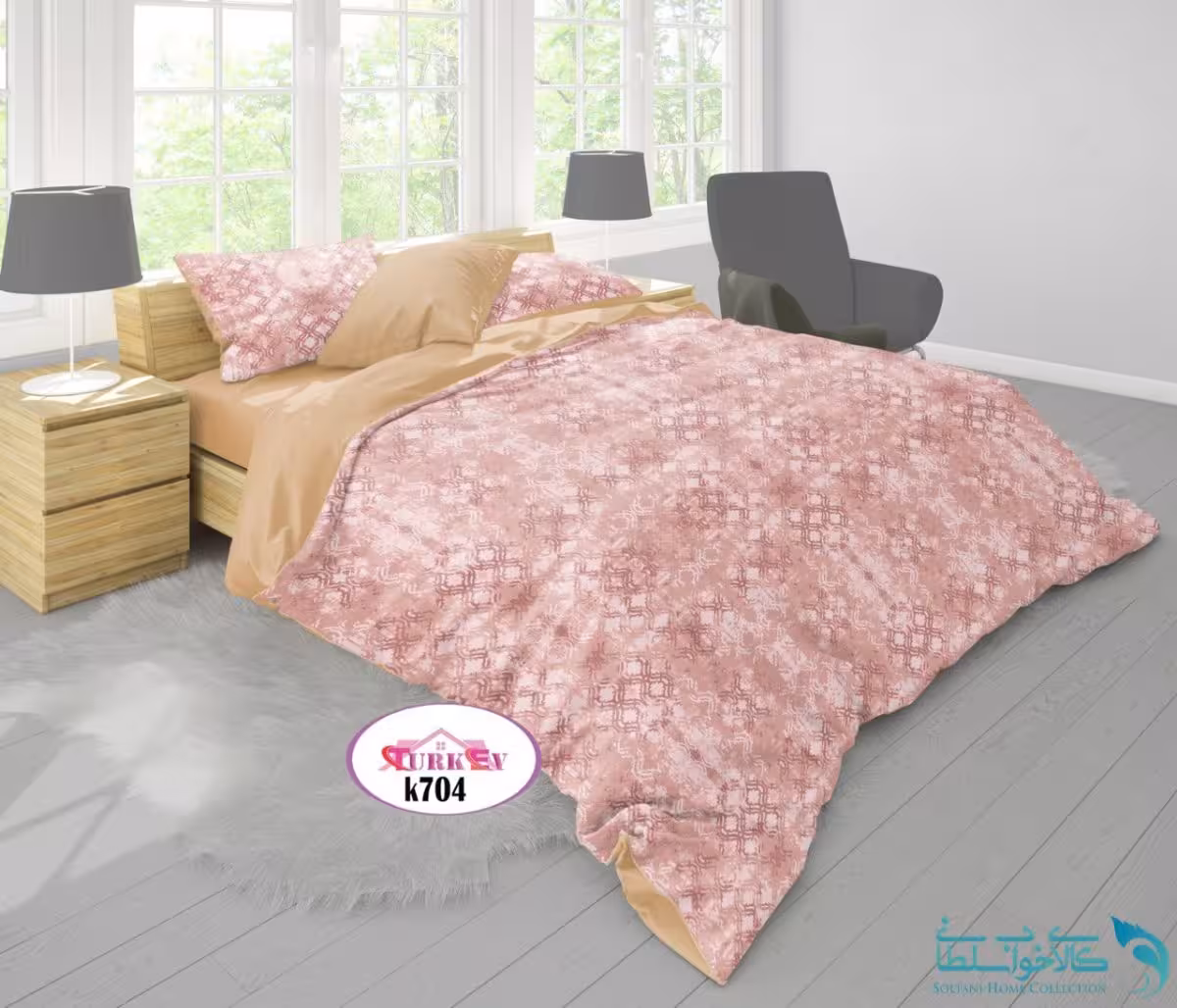 روتختی طرح جیانا دونفره برند Turkev کد K704