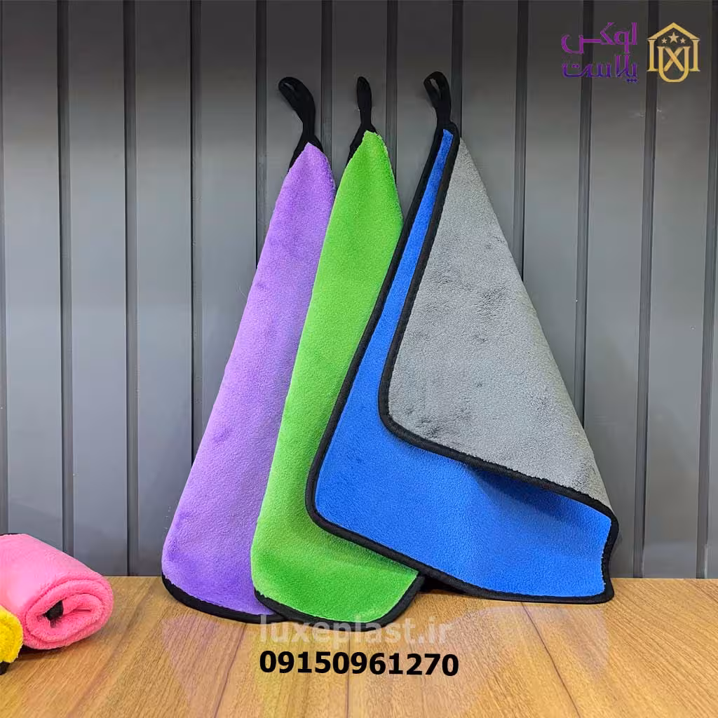 دستمال دولایه میکروفایبر 40 در 30 دوردوزی شده 7739