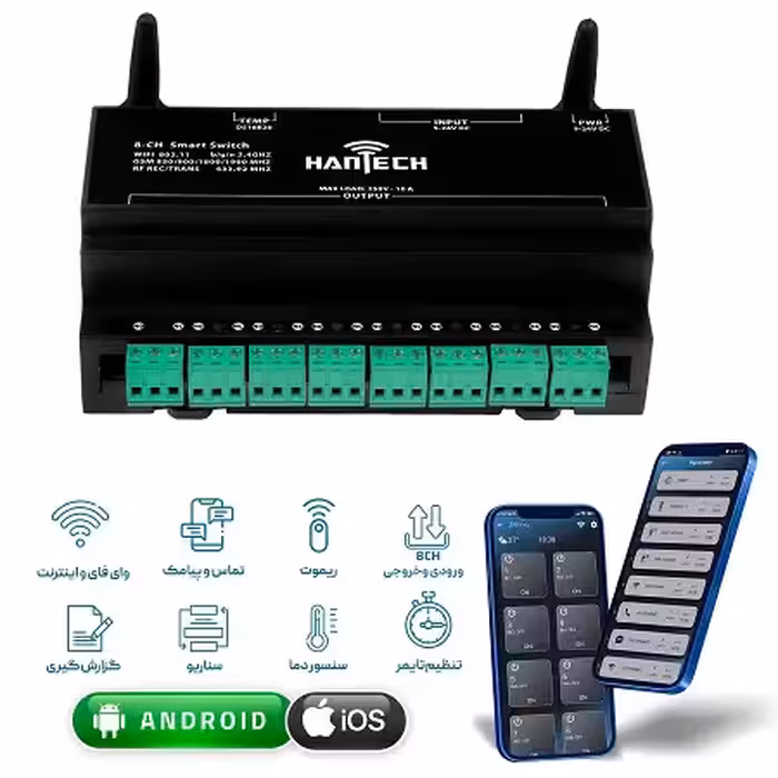 درب بازکن هوشمند 3 رله هانتک WIFI SMS RF