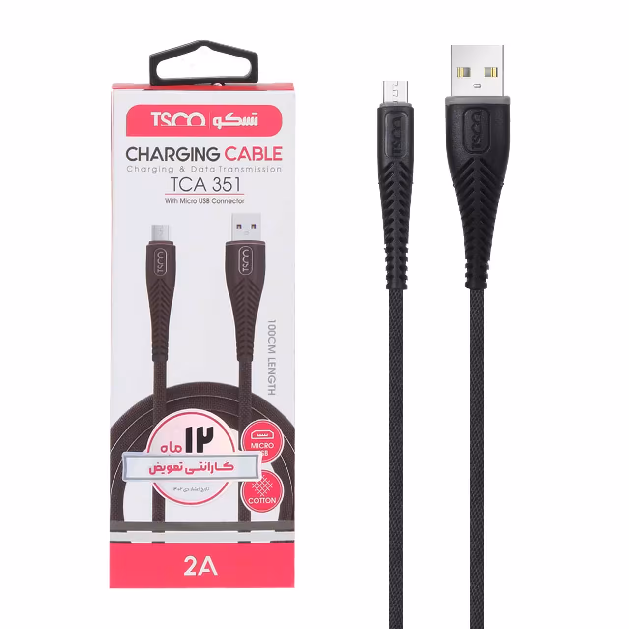 کابل شارژ اندروید TSCO مدل TCA 351 - مشکی