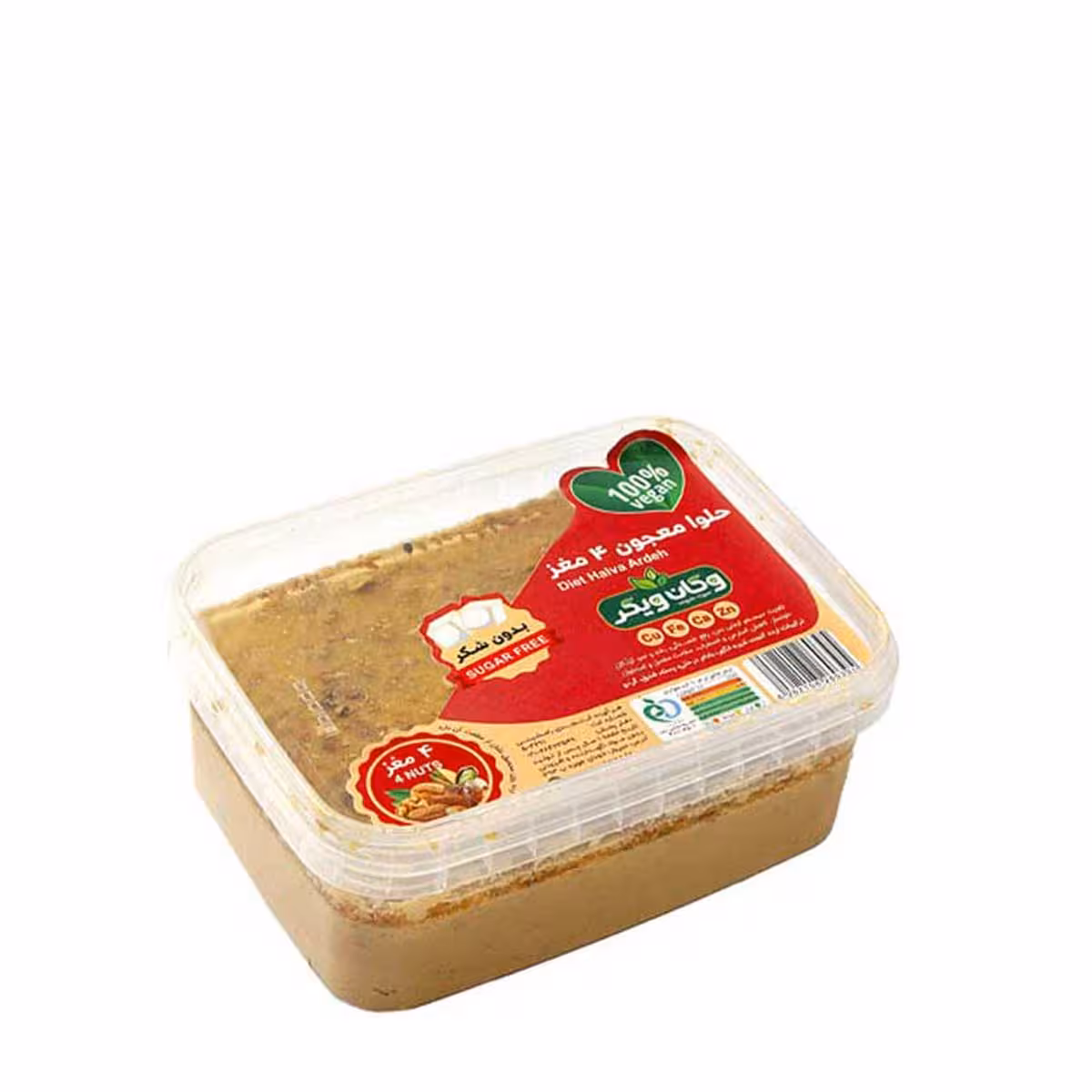 حلوا ارده رژیمی معجون 4مغز 300گرم وگان ویگرVegan Vigor diet tahini Halva with 4-nuts mix 300gr