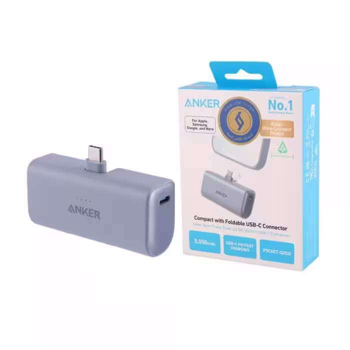 پاور بانک فست شارژ انکر A1653 PD 22.5W ظرفیت 5000 میلی آمپر ساعت