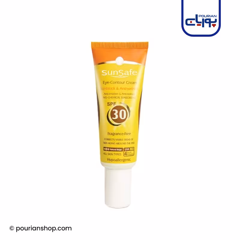کرم دور چشم حاوی ضد آفتاب SPF30 بژ طبیعی سان سیف