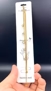 دستبند استیل 2لاین اویزدار