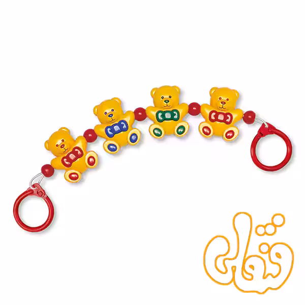 آویز کریر خرس جغجغه ای تولو Little Friends Stroller Rattle 87120