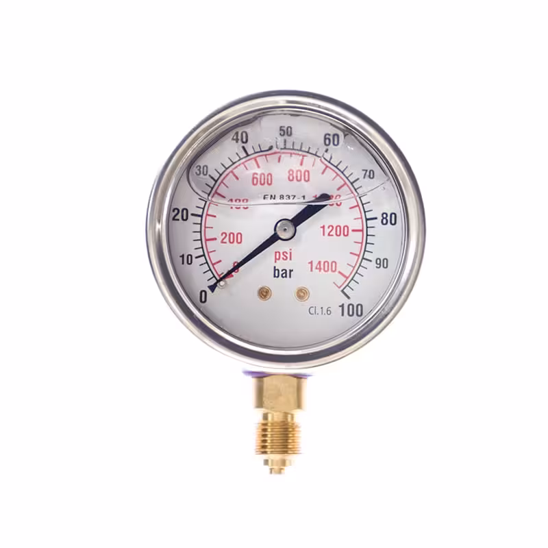 گیج فشار صفحه 10 سانت روغنی 100 بار