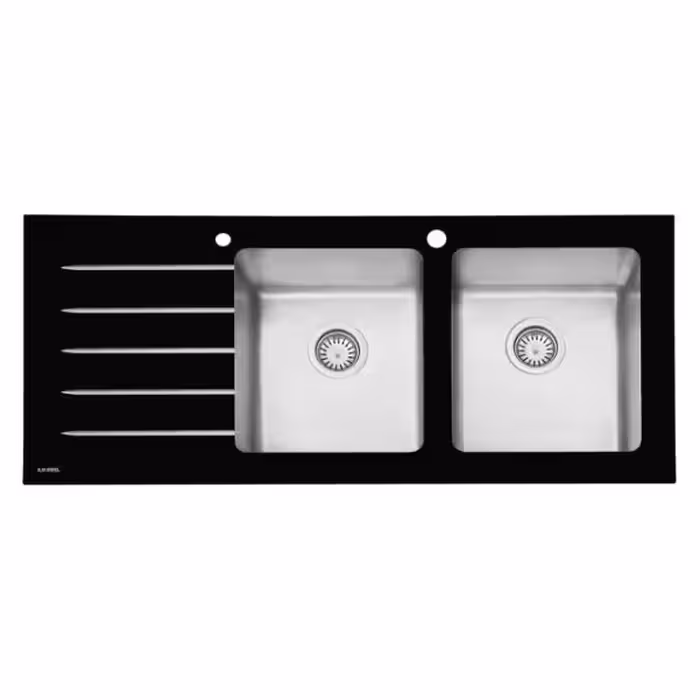 سینک ظرفشویی ایلیا استیل مدل 8032 توکار شیشه ای