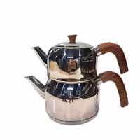 کتری و قوری لوله دار کی اس تی مدل دسته چوبی