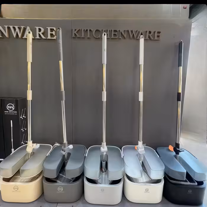 تی مربعی چرخشی دو مخزنه اولترا سطل‌دار WS 700-همراه 3 عدد پد (طوسی.وانیلی.مشکی)