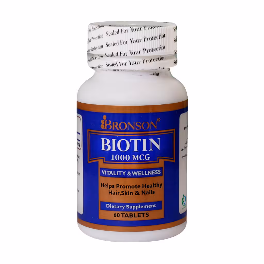 قرص بیوتین 1000 میکروگرم برونسون 60عدد | Bronson Biotin 1000 Mcg