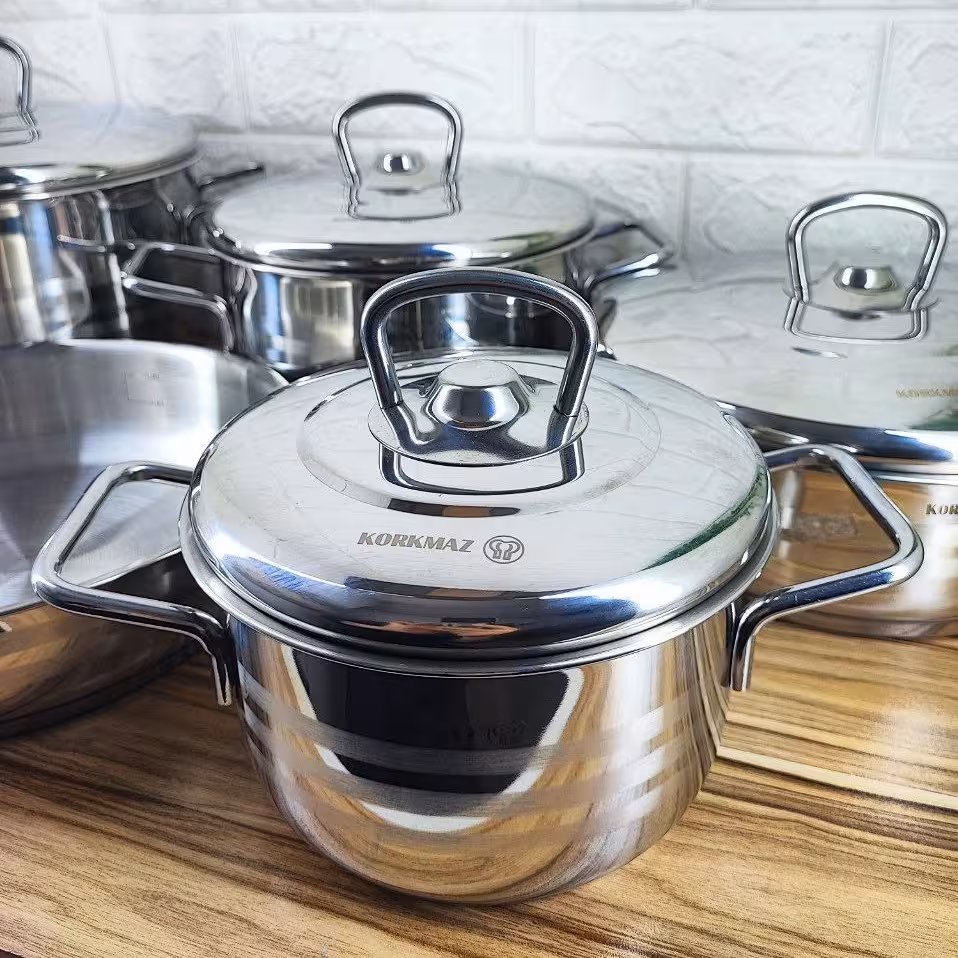 سرویس قابلمه استیل کرکماز 9 پارچه مدل A2000