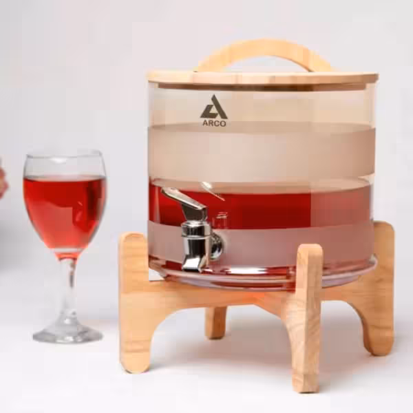 کلمن شیشه ای یک طبقه 5 لیتر چوب و بلور مات مایورکا آرکو