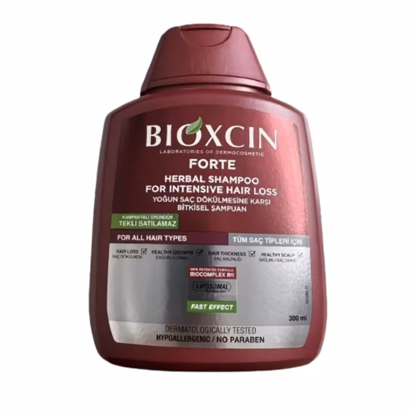 شامپو ضد ریزش مو بیوکسین قرمز مدل Forte مناسب انواع مو حجم 300 میل