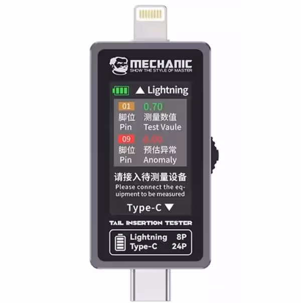 تستر USB مدار شارژ اندروید و آیفون MECHANIC T824 ( اصلی )