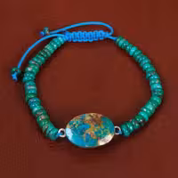 دستبند فیروزه خزامه کد 30420 - جواهری مشاهیر