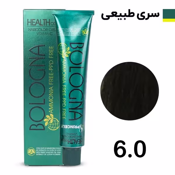 رنگ مو بدون آمونیاک بلونیا سری طبیعی رنگ بلوند تیره شماره6.0 Bologna