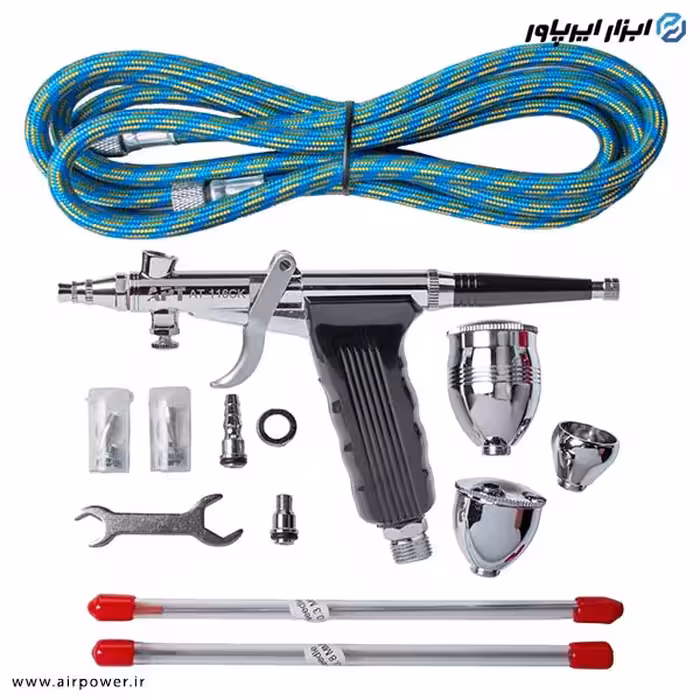 کیت ایربراش تفنگی APT دو تنظیم با لوازم مدل AT-116CK