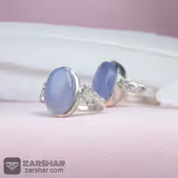 انگشتر ست عقیق یمنی کبود طرح صفوی