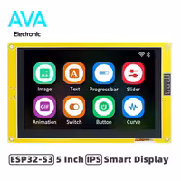 نمایشگر هوشمند 5 اینچ IPS با پشتیبانی از ESP32-S3 دارای 8M حافظه PSRAM و 16M حافظه Flash