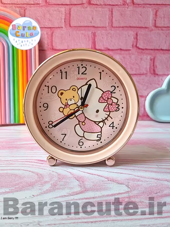 ساعت رومیزی و دیواری فانتزی زنگ دار طرح کیتی