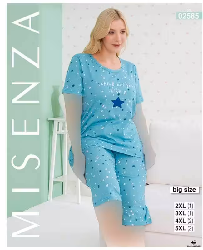 تیشرت شلوارک سایز بزرگ زنانه کد 02585