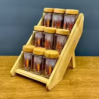 سرویس جا ادویه چوبی 9 تایی استنددار لوناوود 2حالته (شهرستان(تیپاکس)و پیک(تهران))