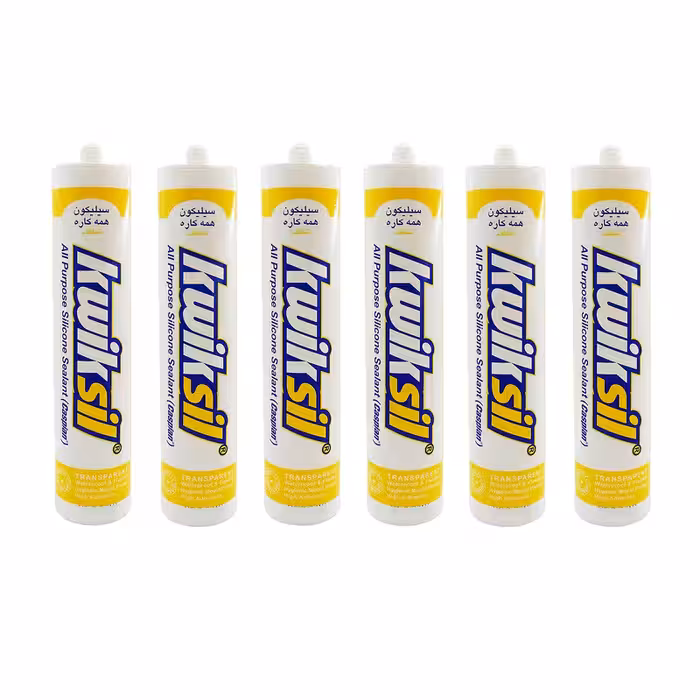 چسب سیلیکون کاسپین مدل shafaf  حجم 300 میلی لیتر مجموعه 6 عددی