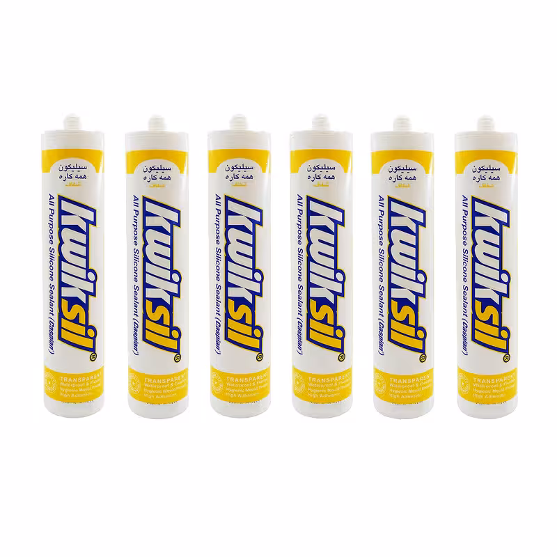 چسب سیلیکون کاسپین مدل shafaf  حجم 300 میلی لیتر مجموعه 6 عددی