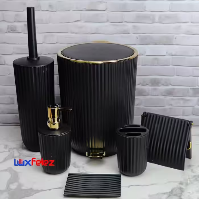 ست سرویس بهداشتی همارا مدل زبرا پدالی گرد شش پارچه
