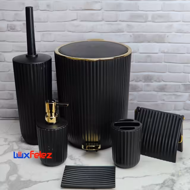 ست سرویس بهداشتی همارا مدل زبرا پدالی گرد شش پارچه
