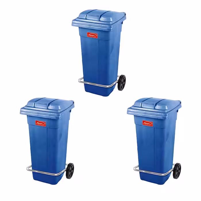 سطل زباله پلاستیکی ناصر پلاستیک مدل 5125 بسته سه‌عددی