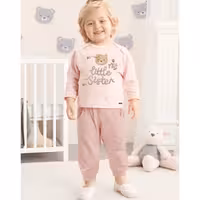 ست لباس نوزاد دخترانه کوکالو طرح Little Sister – سایز 0 تا 12 ماه